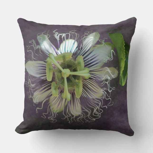 Passion Flower Digital Art Cushion (Front)