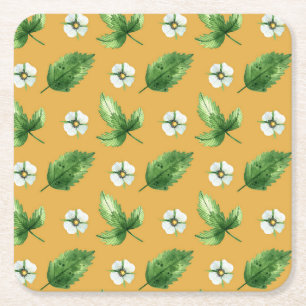 Passion Flower Vine Square Paper Coaster