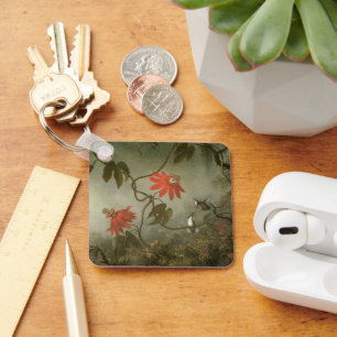 Passion Flowers and Hummingbirds by Martin J Heade Key Ring