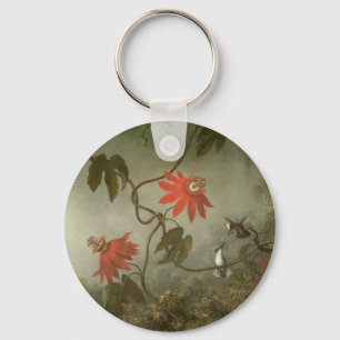 Passion Flowers and Hummingbirds by Martin J Heade Key Ring