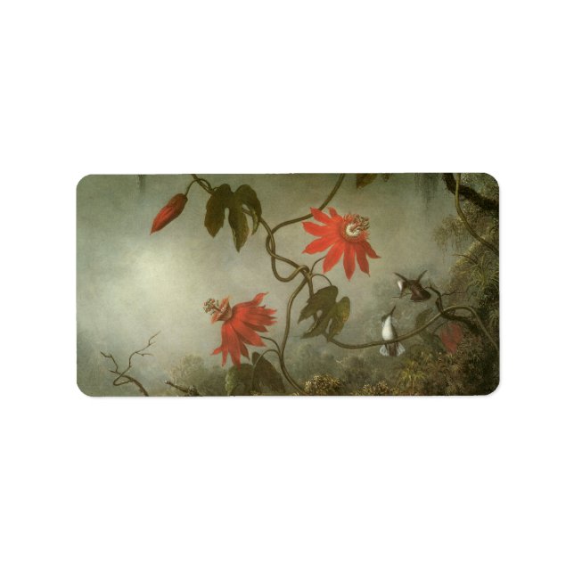 Passion Flowers and Hummingbirds by Martin J Heade Label (Front)