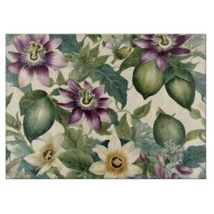 Passion Flowers and Passion Fruit Cutting Board