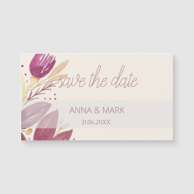 Passion Flowers, Watercolor Burgundy and Gold (Front)