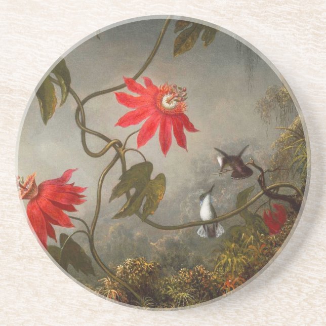 Passion Flowers with Hummingbirds Heade Coaster (Front)
