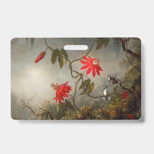 Passion Flowers with Hummingbirds Heade ID Badge