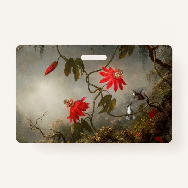 Passion Flowers with Hummingbirds Heade ID Badge (Front)