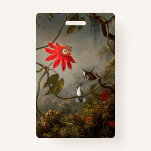 Passion Flowers with Hummingbirds Heade ID Badge