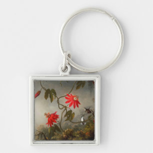Passion Flowers with Hummingbirds Heade Key Ring