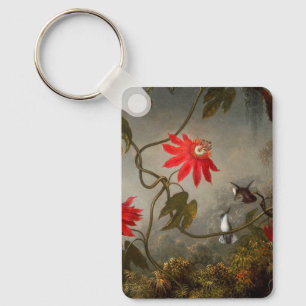 Passion Flowers with Hummingbirds Heade Key Ring