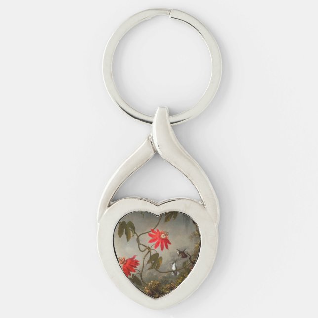 Passion Flowers with Hummingbirds Heade Key Ring (Front)