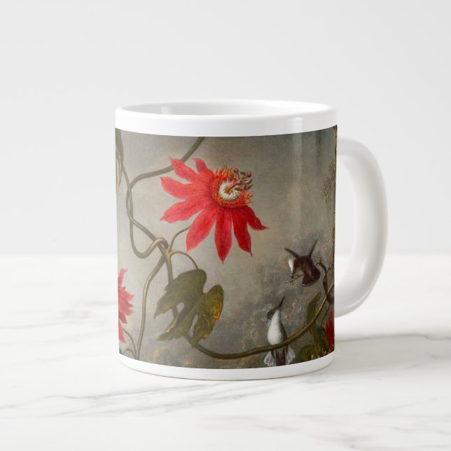 Passion Flowers with Hummingbirds Heade Large Coffee Mug (Front Right)