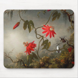 Passion Flowers with Hummingbirds Heade Mouse Mat