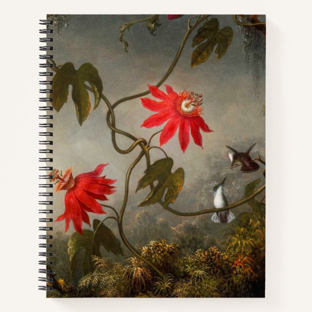Passion Flowers with Hummingbirds Heade Notebook (Front)