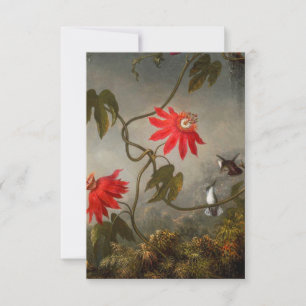 Passion Flowers with Hummingbirds Heade RSVP Card