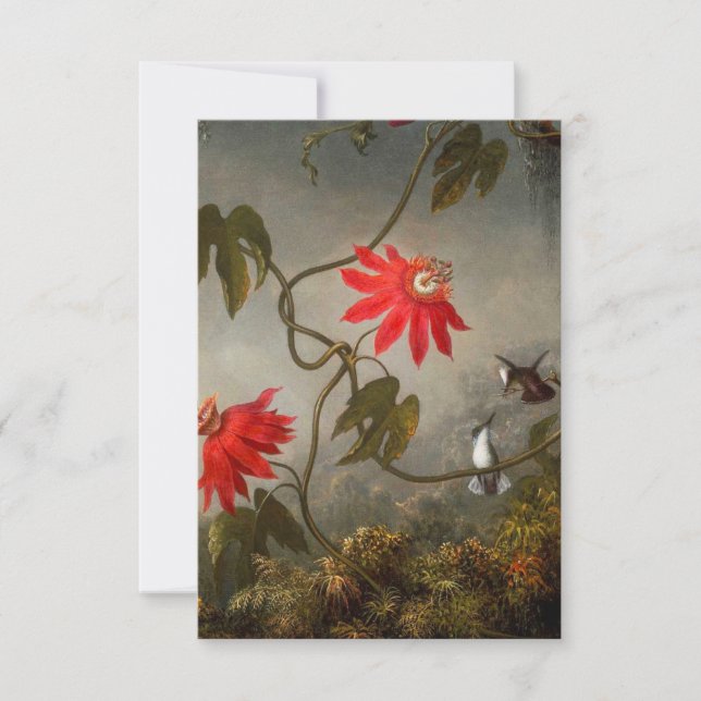 Passion Flowers with Hummingbirds Heade RSVP Card (Front)