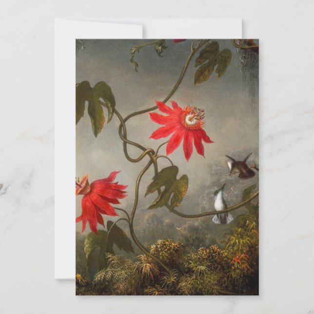 Passion Flowers with Hummingbirds Heade Save The Date (Front)