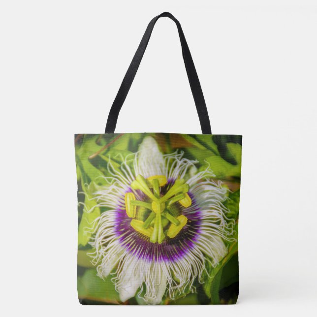 Passion Fruit Flower, Kauai Hawaiian Beach Bag (Front)