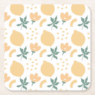 Passion Fruit Flower Square Paper Coaster