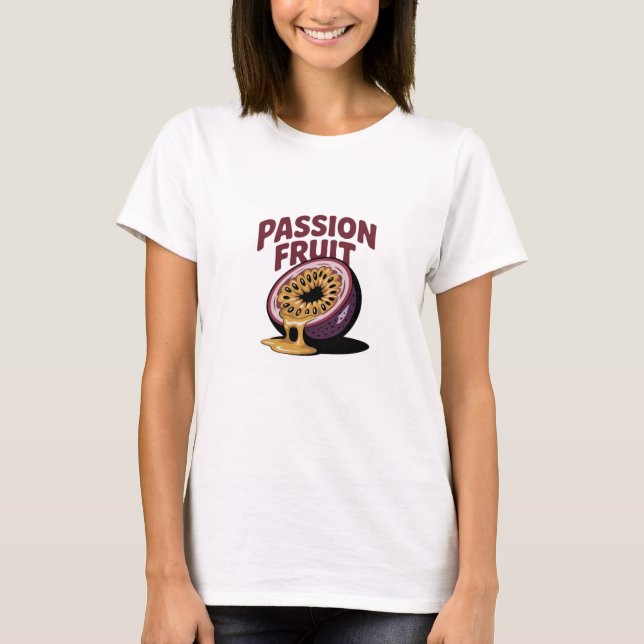 Passion Fruit Illustration – Tropical Exotic Fruit T-Shirt (Front)