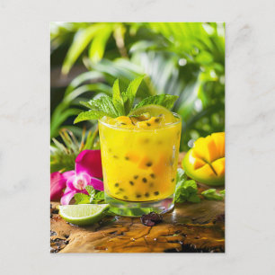 Passion Fruit Mojito – Yellow Drink Holiday Postcard