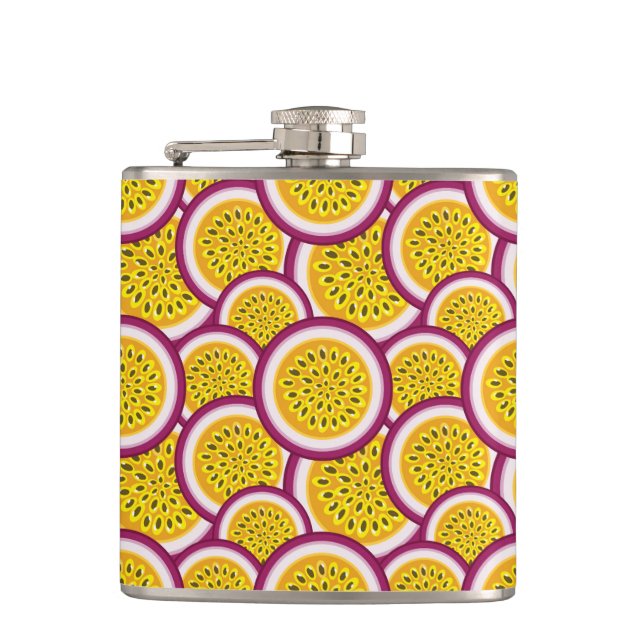 Passion fruit slices hip flask (Front)