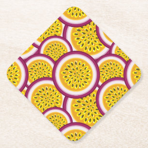 Passion fruit slices paper coaster