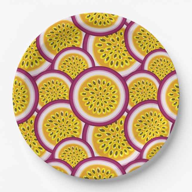 Passion fruit slices paper plate (Front)