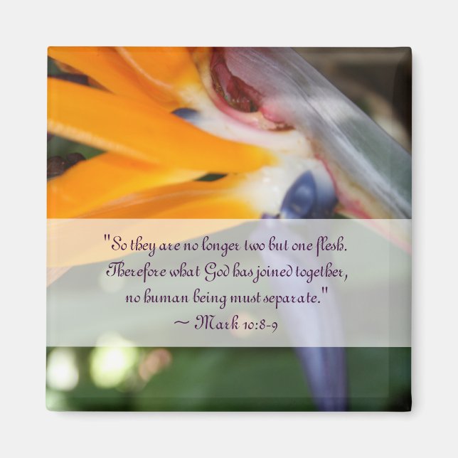 Passion in Paradise Christian Wedding Favour Magnet (Front)