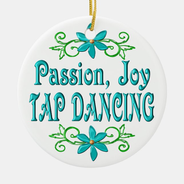 Passion Joy Tap Dancing Ceramic Tree Decoration (Front)