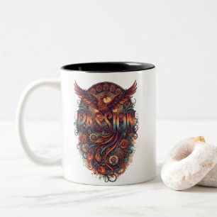 Passion Phoenix Vintage Art Design – InLuggage Tag Two-Tone Coffee Mug
