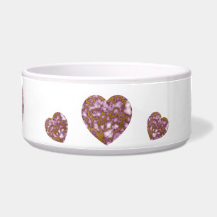 Passion Pink and Gold Marble Texture Heart