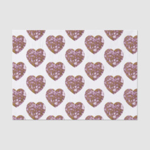 Passion Pink and Gold Marble Texture Heart Tissue Paper