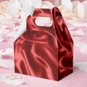 Passion Red Faux Satin Wedding Favour Box