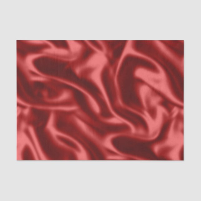 Passion Red Faux Satin Wedding Tissue Paper (Front)