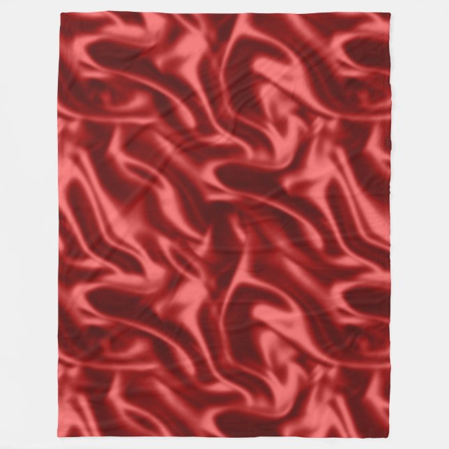 Passion Red Romantic Faux Satin  Fleece Blanket (Front)