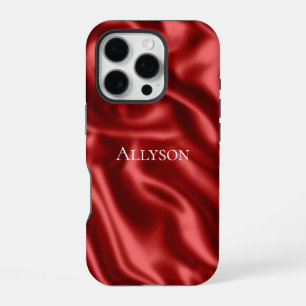 Passion Red Romantic Faux Satin  iPhone 16 Pro Case
