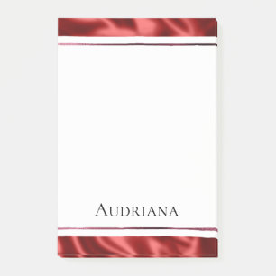 Passion Red Romantic Faux Satin Post-it Notes