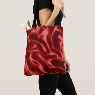 Passion Red Romantic Faux Satin Tote Bag