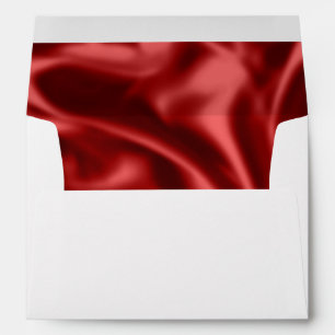 Passion Red Romantic Faux Satin Wedding Envelope