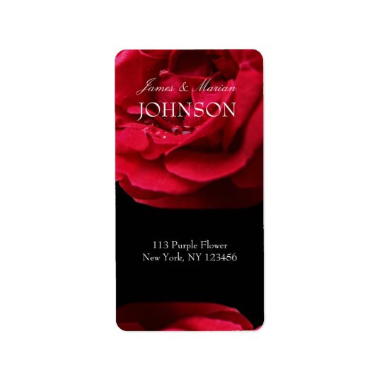 Passion Red Rose Address Label