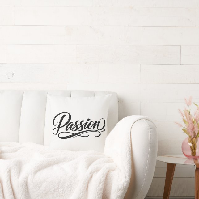 Passion Script | Elegant Minimalist Typography Cushion (Couch)
