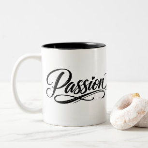 Passion Script Elegant Minimalist Typography Two-Tone Coffee Mug