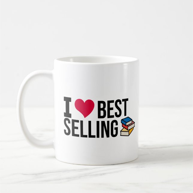 Passionate Bookworm: Best Selling Books Lover Coffee Mug (Left)