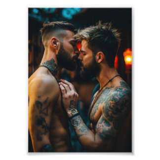 Passionate Connection – Intimate Tattooed Art for Photo Print