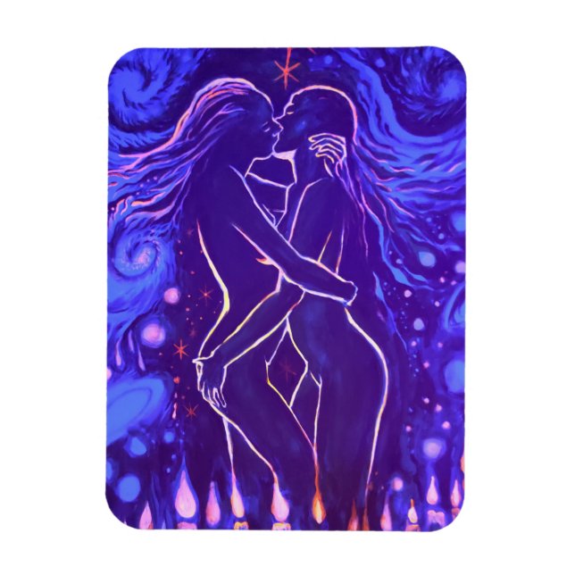 Passionate lesbian kiss  magnet (Vertical)