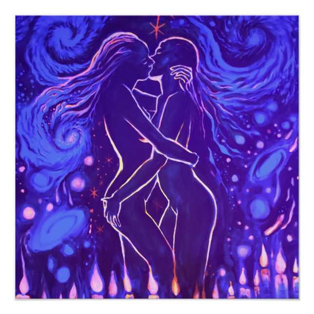 Passionate lesbian kiss   poster (Front)