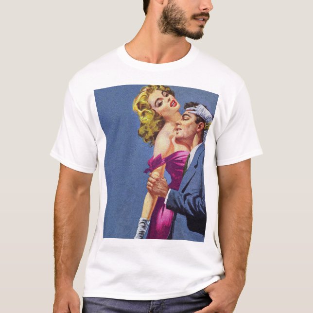 Passionate Lovers Vintage Pulp Magazine Cover Art T-Shirt (Front)