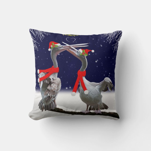 Passionate Pelicans Pillow (Front)