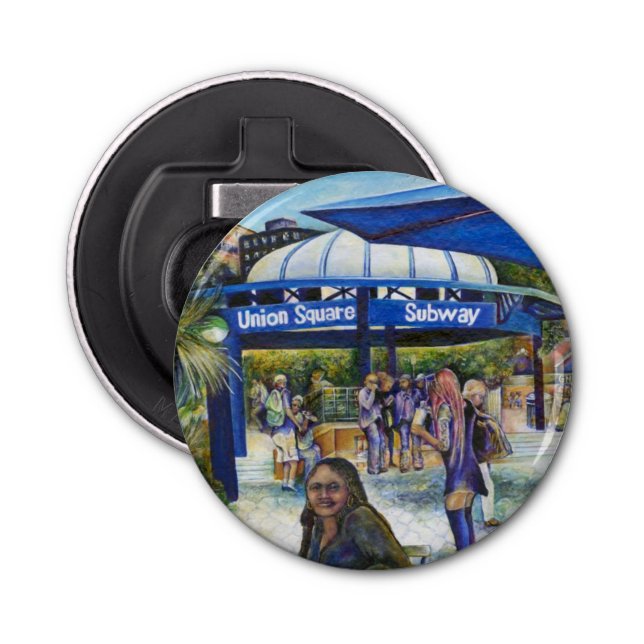 Passionate People Playing in the Park, NYC Bottle Opener (Front)