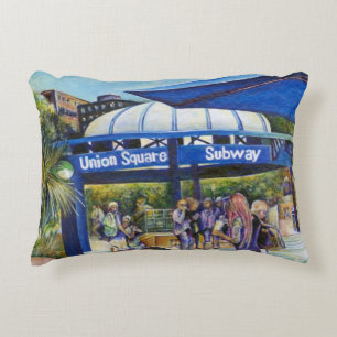 Passionate People Playing in the Park, NYC Decorative Cushion